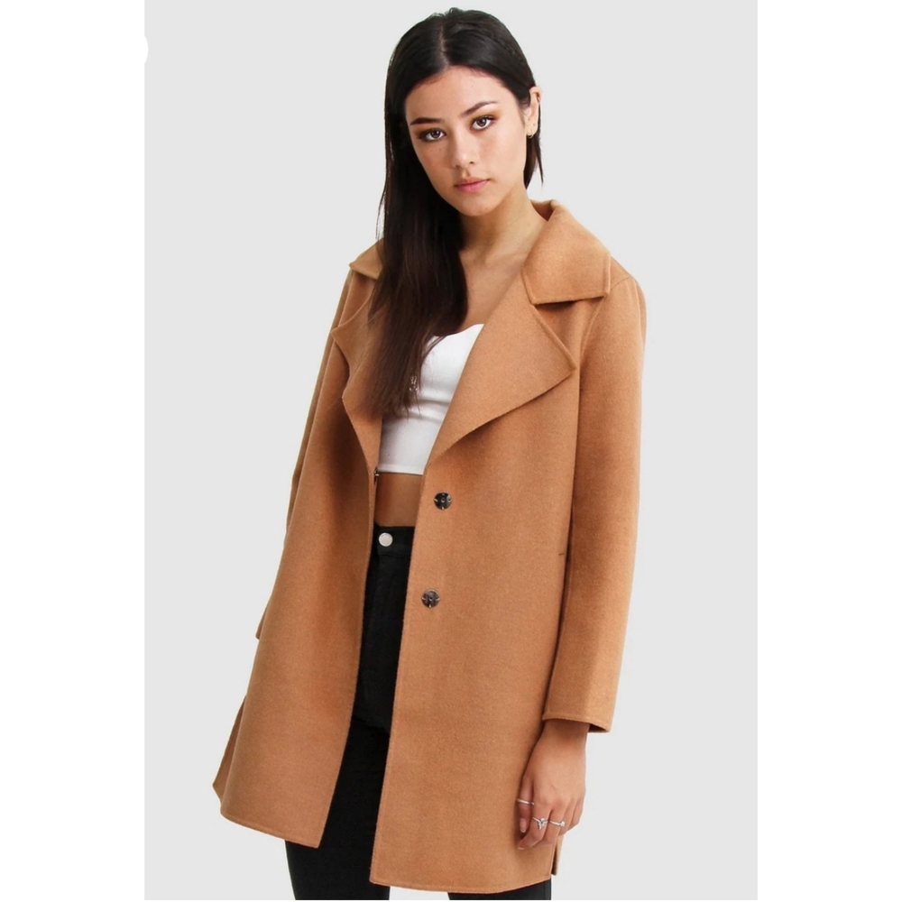 NWT Belle & Bloom Ex-Boyfriend Wool Blend Oversized Jacket - Camel Size L